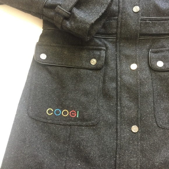 COOGI Charcoal Wool-Blend Coat Detachable Hood XL - Picture 6 of 8